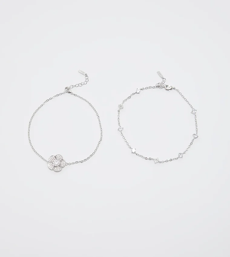 الدو HELENNA Silver-Tone Anklet Set